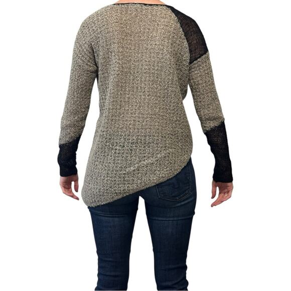 Helmut Lang Flecked Bouclé Pullover size S Black Beige Sweater Knit Asymmetrical - Picture 3 of 10